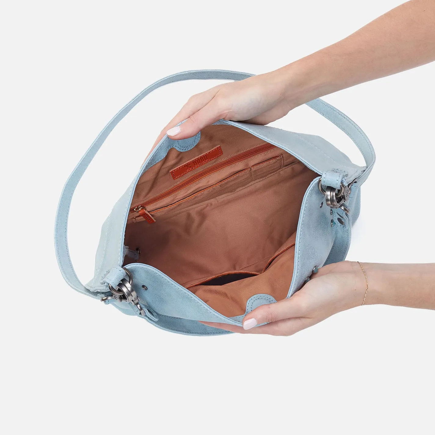 Pier Shoulder Bag In Buffed Leather - Sky sold by HOBO product image thumbnail 4