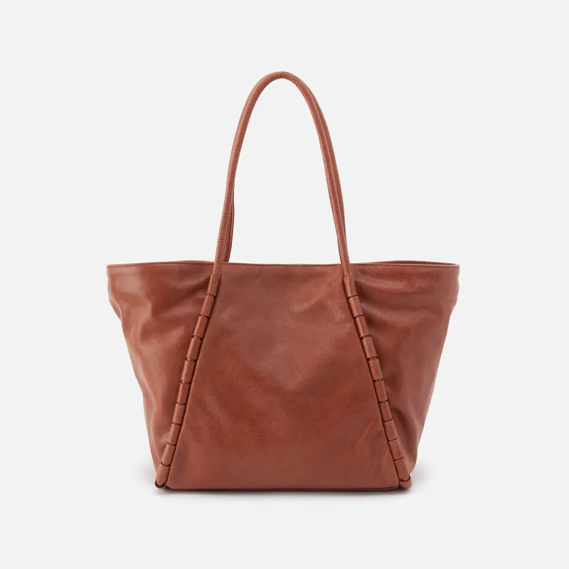 Phoebe Tote In Smooth Leather - Saddle sold by HOBO