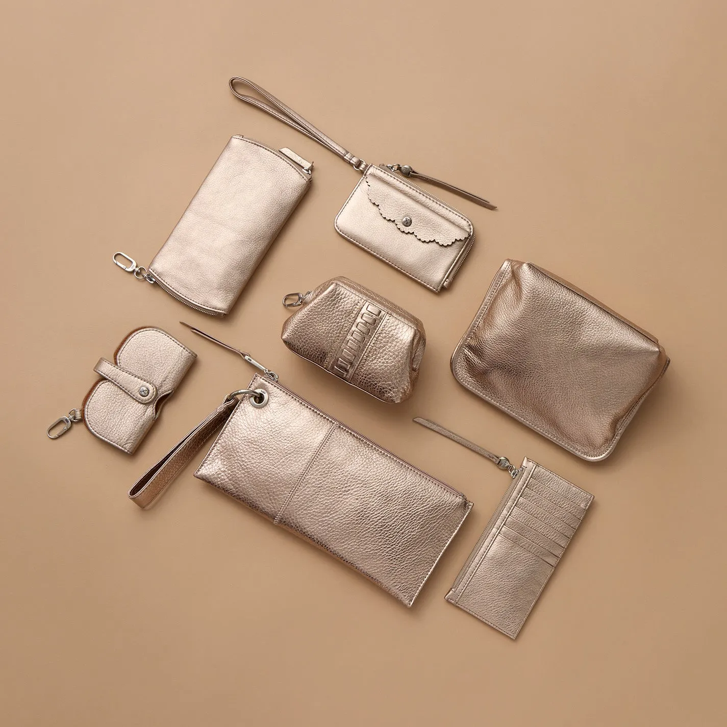 Nila Pouch In Metallic Leather - Cameo Quartz sold by HOBO product image thumbnail 2