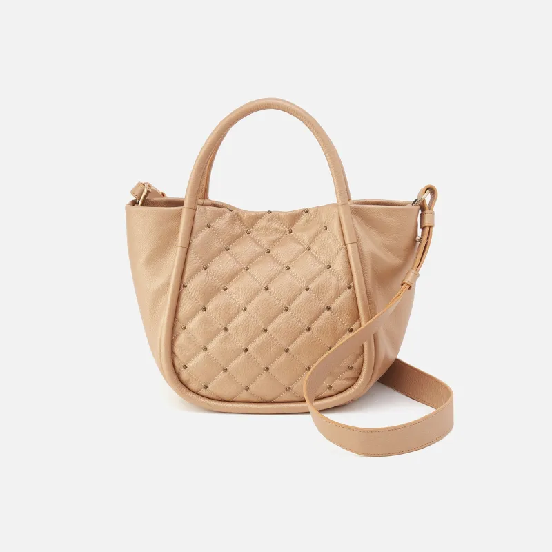 Margot Satchel In Pebbled Metallic Leather - Dusty Gold sold by HOBO