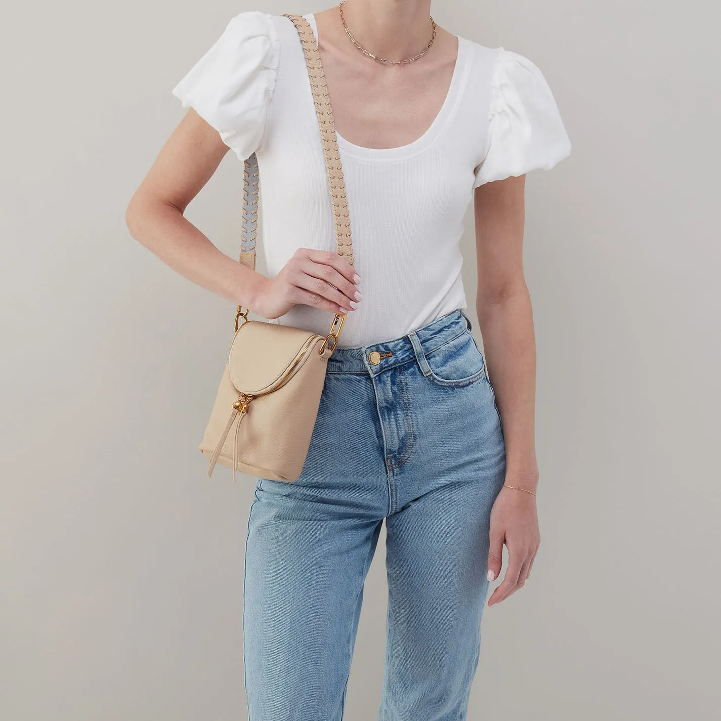 Fern Crossbody In Pebbled Leather - Linen sold by HOBO product image thumbnail 3