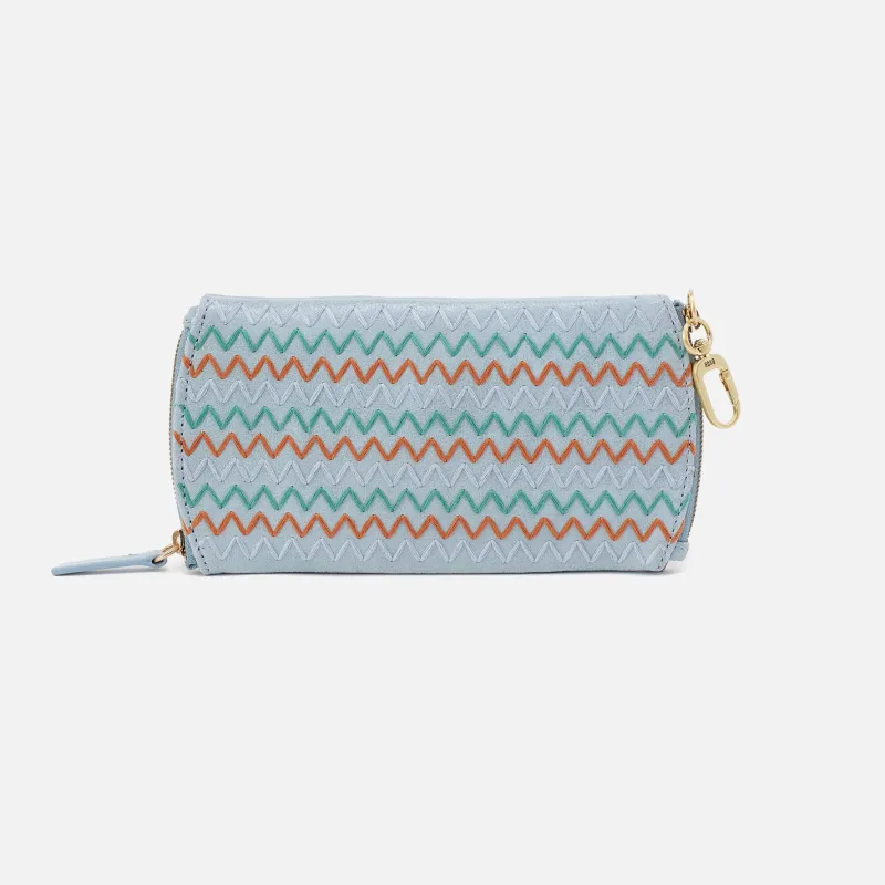 Spark Double Eyeglass Case In Buffed Leather - Sky sold by HOBO