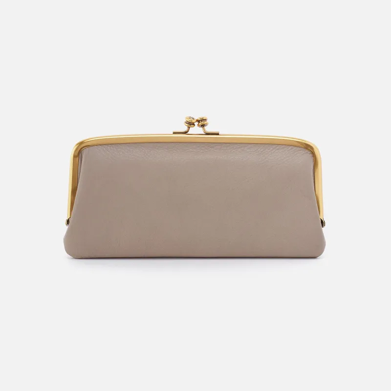 Cora Large Frame Wallet in Pebbled Leather - Taupe made by HOBO