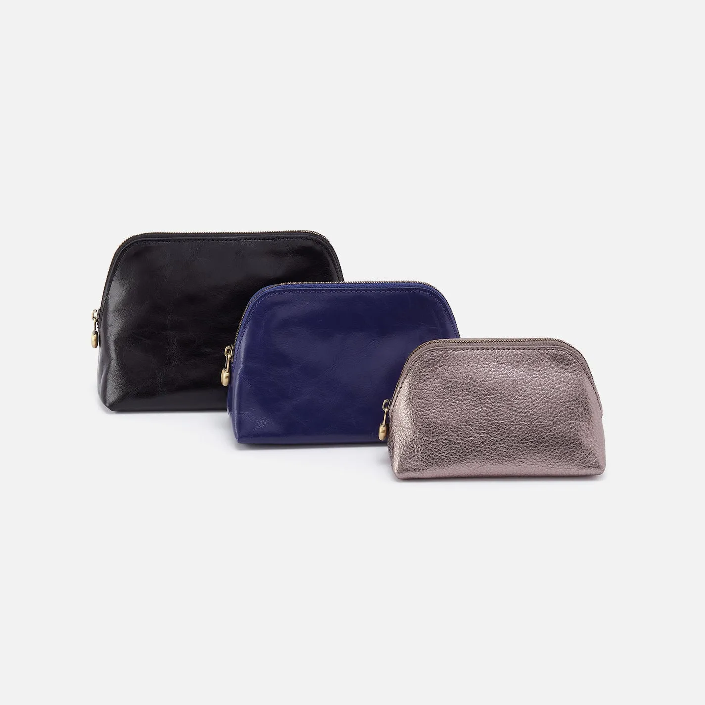 Tri-Pouch in Mixed Leathers - Black sold by HOBO