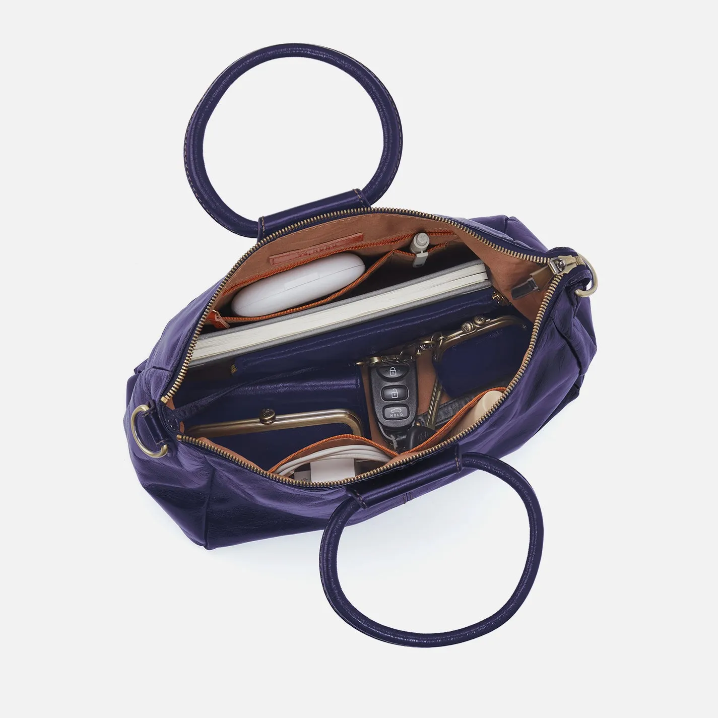 Sheila Medium Satchel in Polished Leather - Winter Violet sold by HOBO product image thumbnail 4
