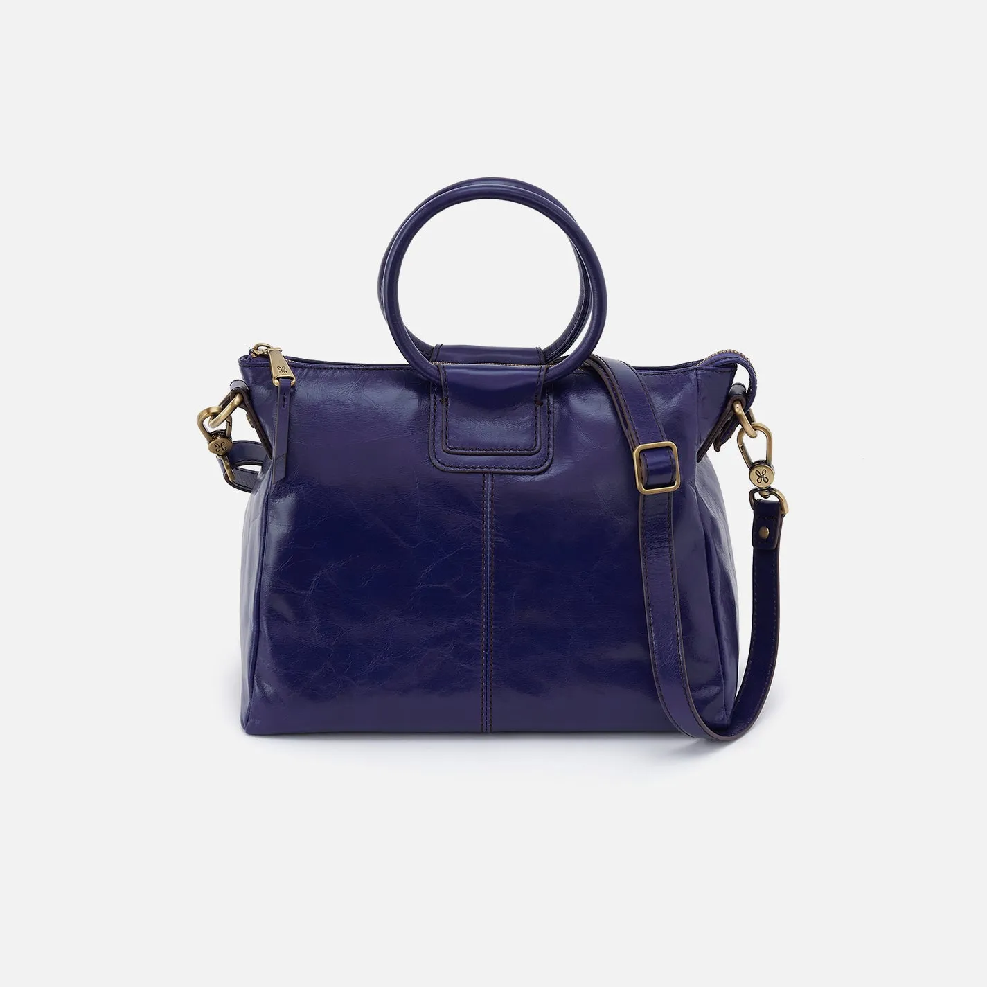 Sheila Medium Satchel in Polished Leather - Winter Violet sold by HOBO