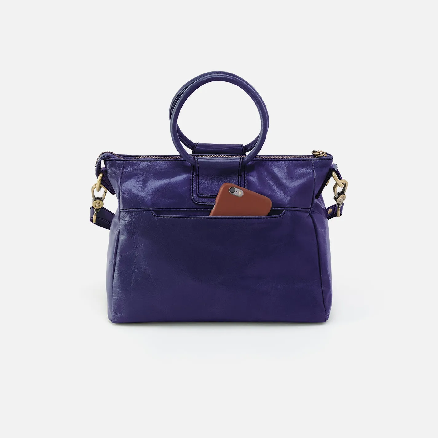 Sheila Medium Satchel in Polished Leather - Winter Violet sold by HOBO product image thumbnail 5