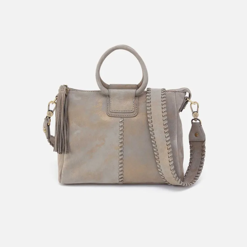 Sheila Medium Satchel in Nubuck Leather - Golden Granite sold by HOBO
