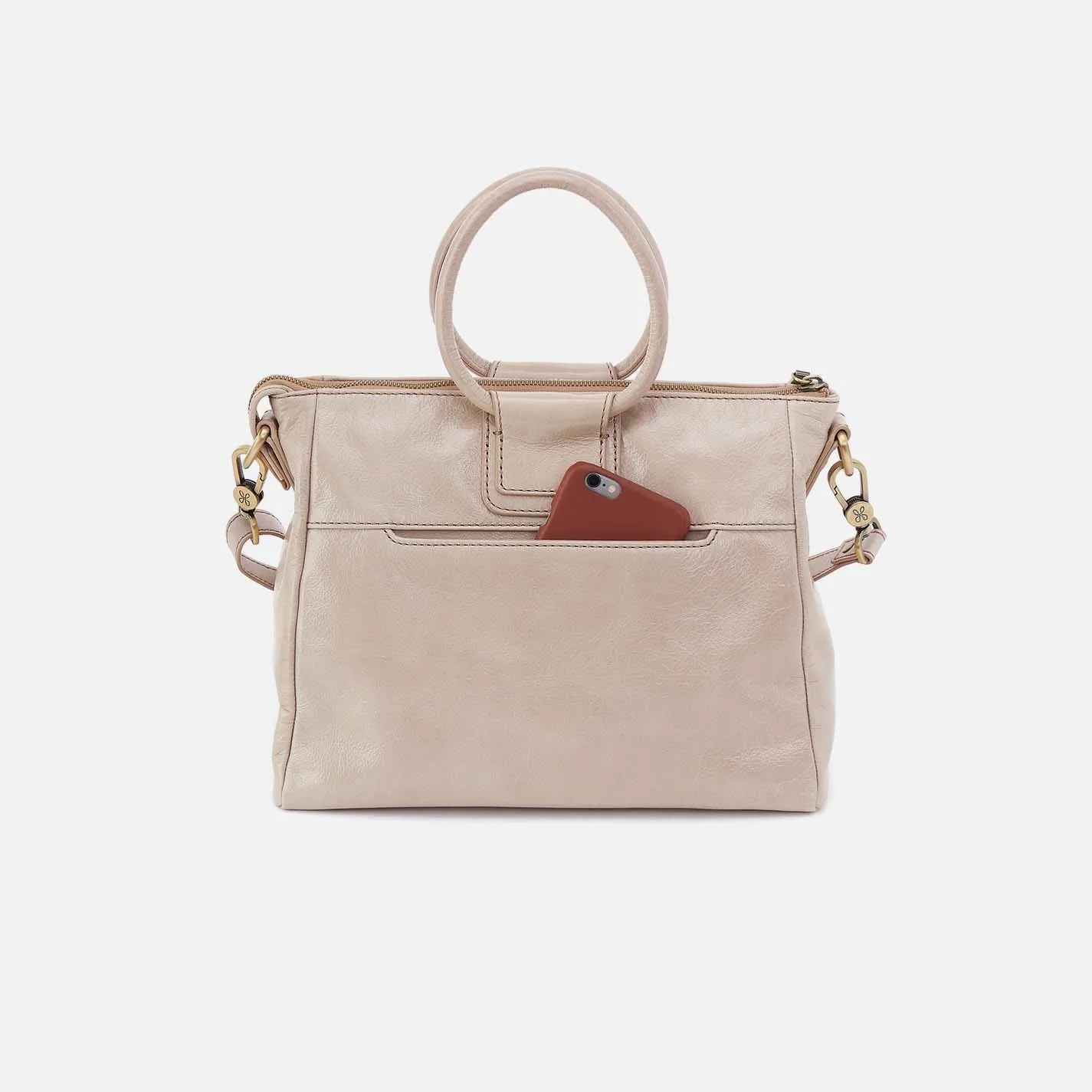 Sheila Medium Satchel in Aniline Gloss Leather - Stone Gloss sold by HOBO product image thumbnail 5