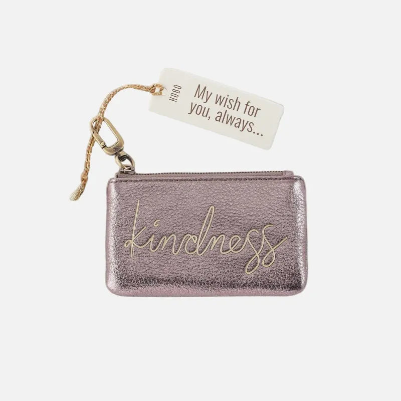 Sentiment Pouch in Metallic Leather - Pewter Spur sold by HOBO