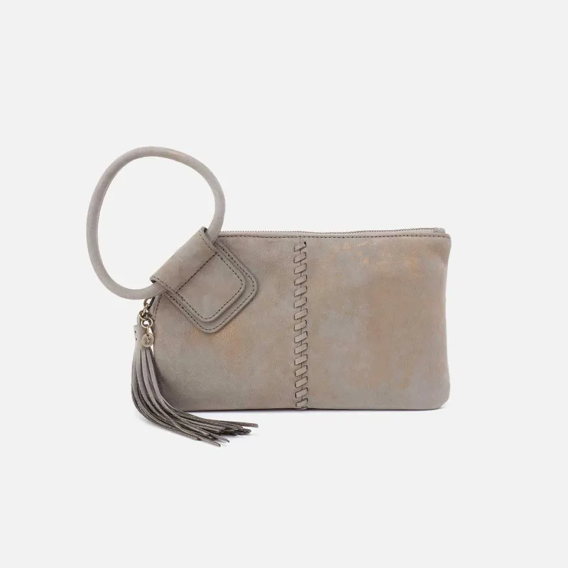 Sable Wristlet in Nubuck Leather - Golden Granite made by HOBO