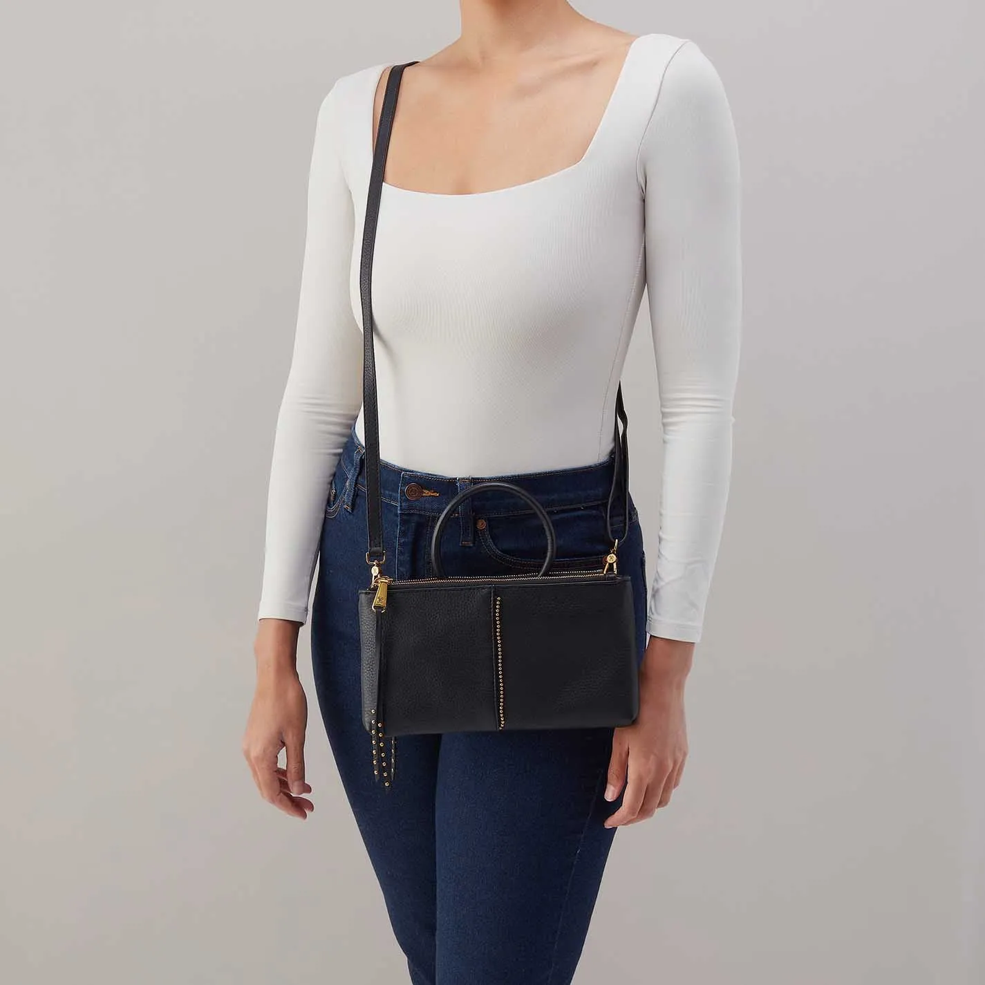 Sable Crossbody in Pebbled Leather - Black sold by HOBO product image thumbnail 3