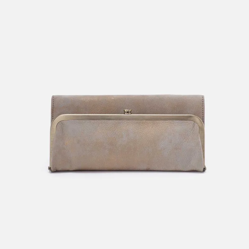 Rachel Continental Wallet in Nubuck Leather - Golden Granite sold by HOBO