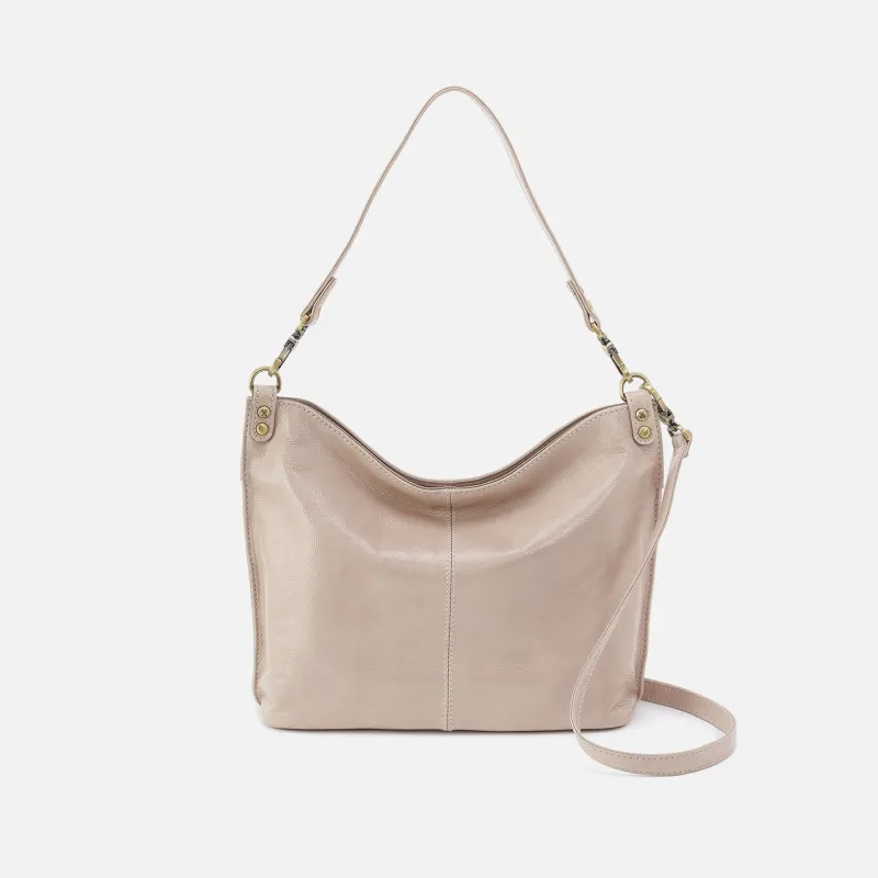Pier Shoulder Bag in Aniline Gloss Leather - Stone Gloss sold by HOBO
