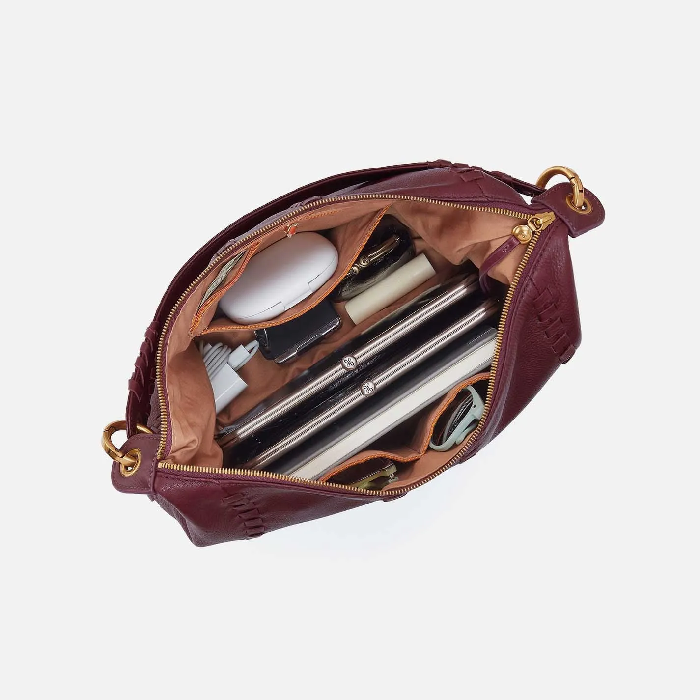 Opal Shoulder in Pebbled Leather - Mulberry Glaze sold by HOBO product image thumbnail 4