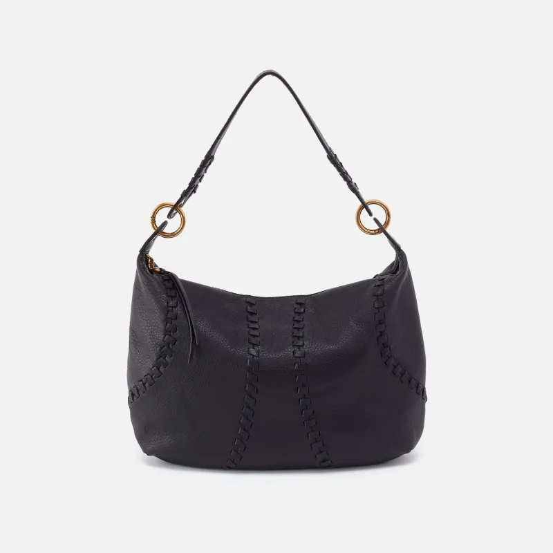 Opal Shoulder In Pebbled Leather - Black made by HOBO