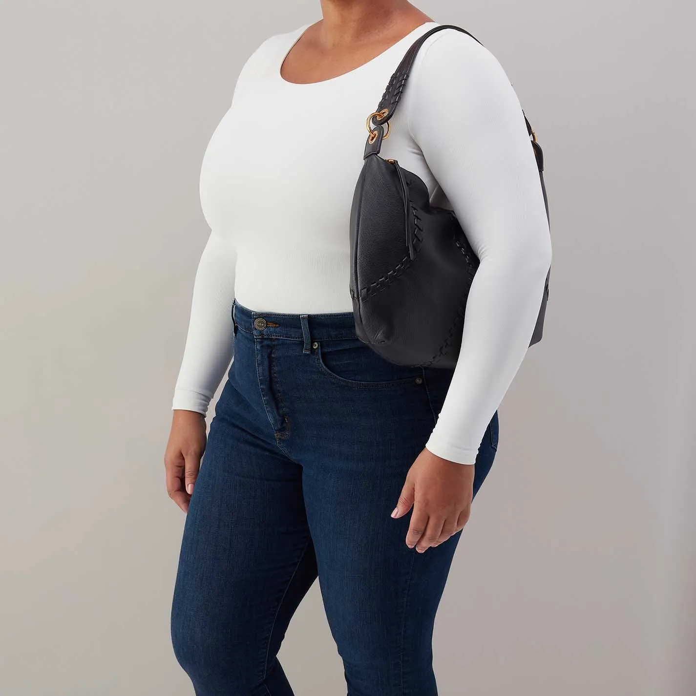 Opal Shoulder In Pebbled Leather - Black sold by HOBO product image thumbnail 3