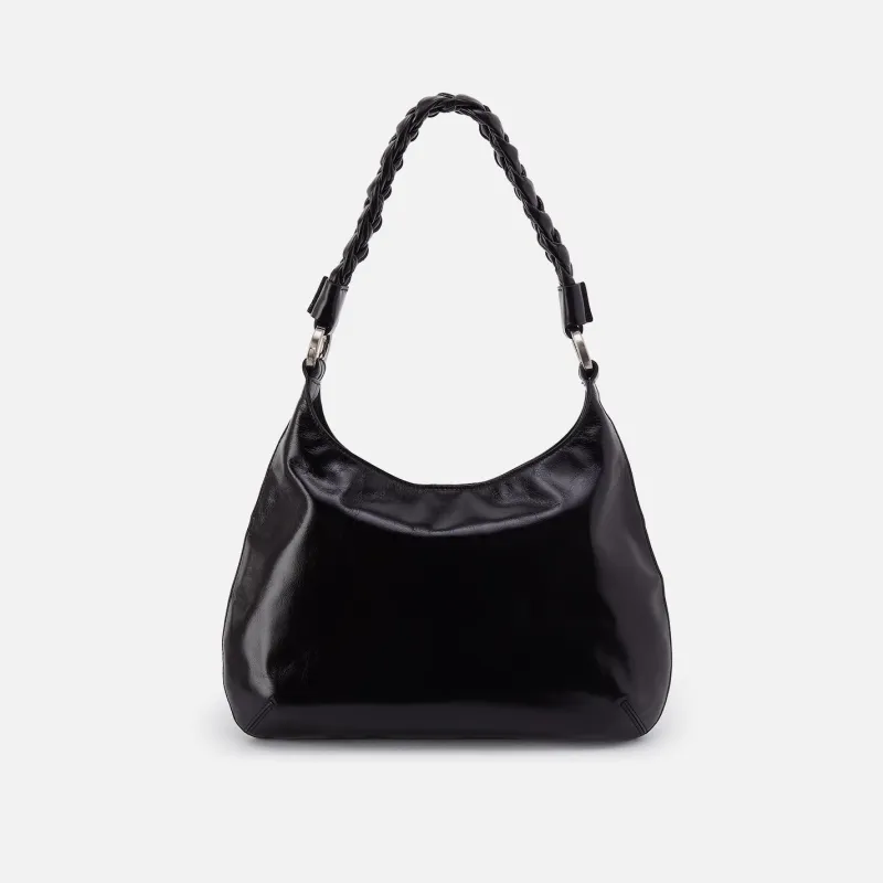Madison Shoulder in Polished Leather - Black sold by HOBO