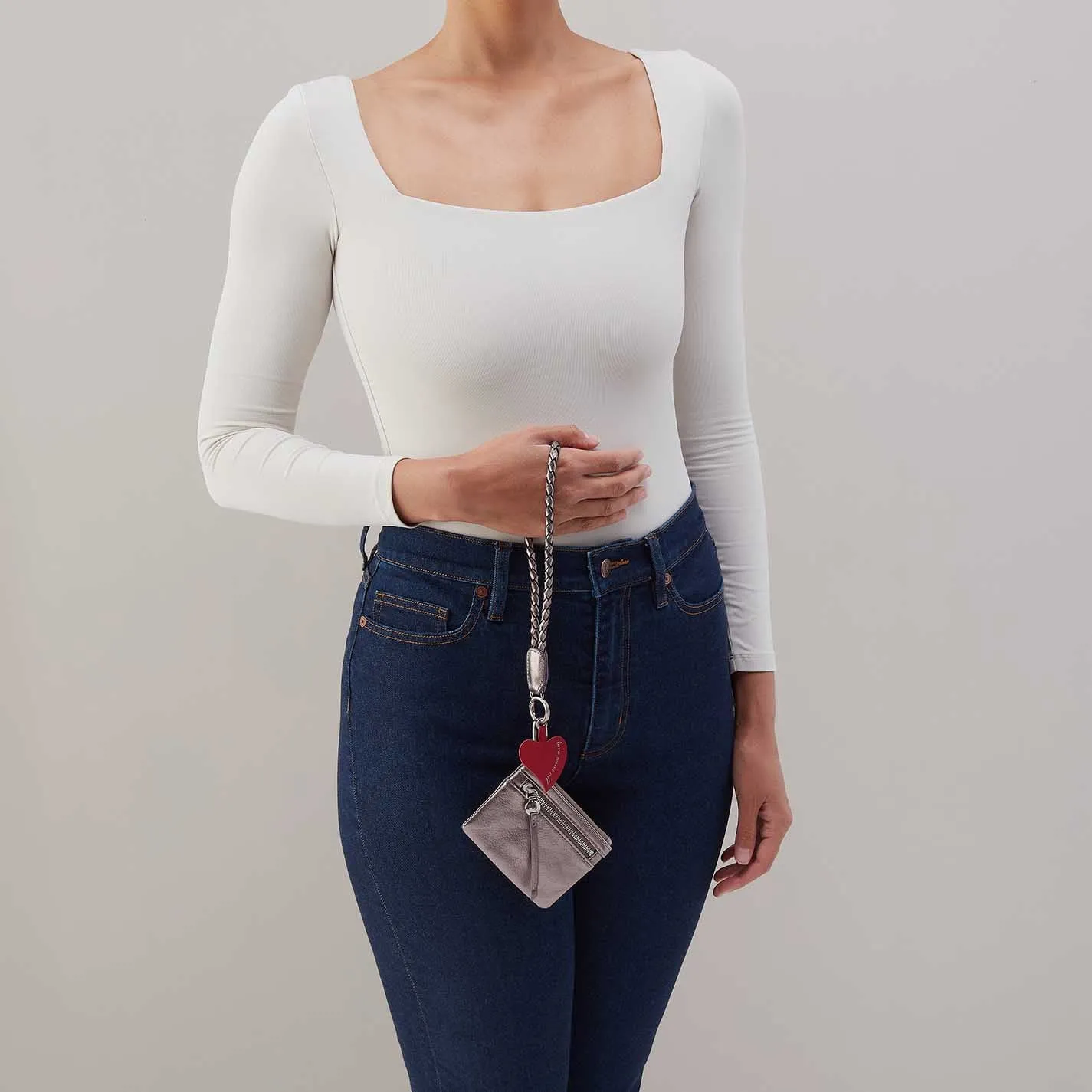 Lasso Phone Wristlet in Metallic Leather - Pewter Spur sold by HOBO product image thumbnail 2