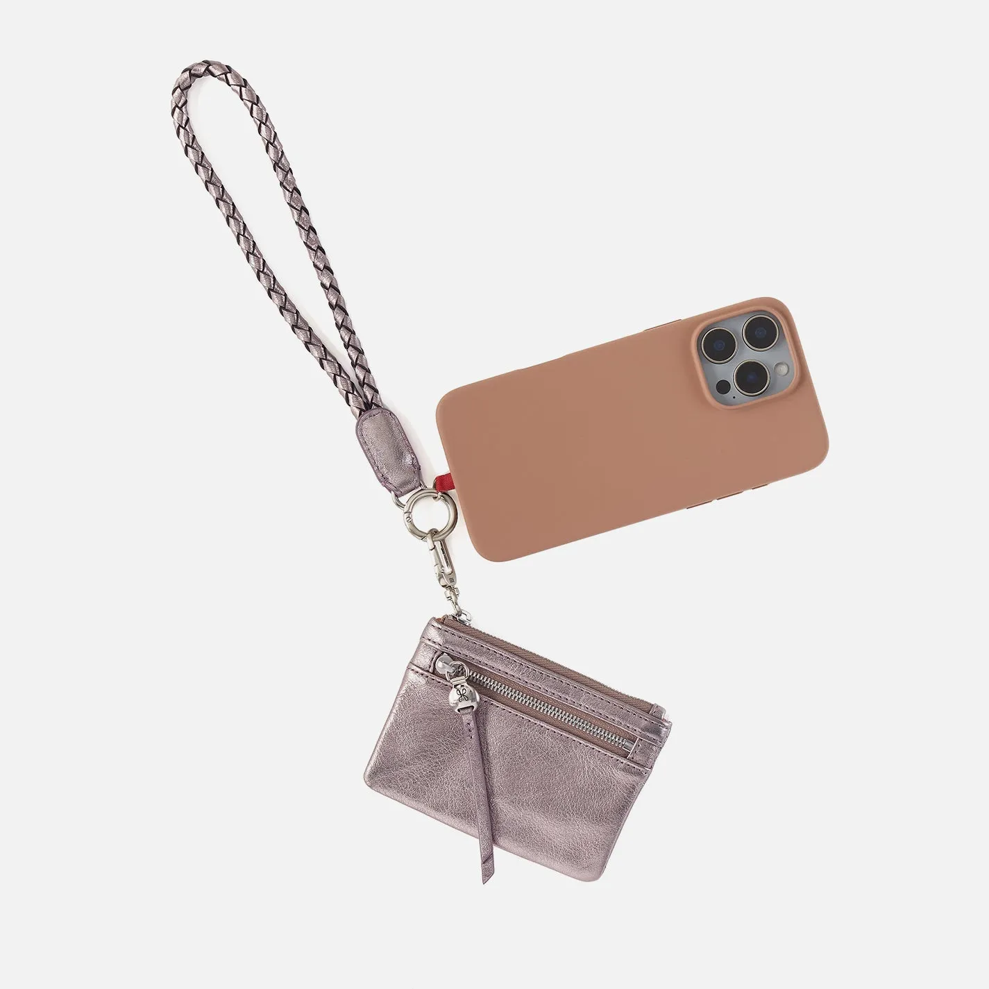 Lasso Phone Wristlet in Metallic Leather - Pewter Spur sold by HOBO product image thumbnail 4