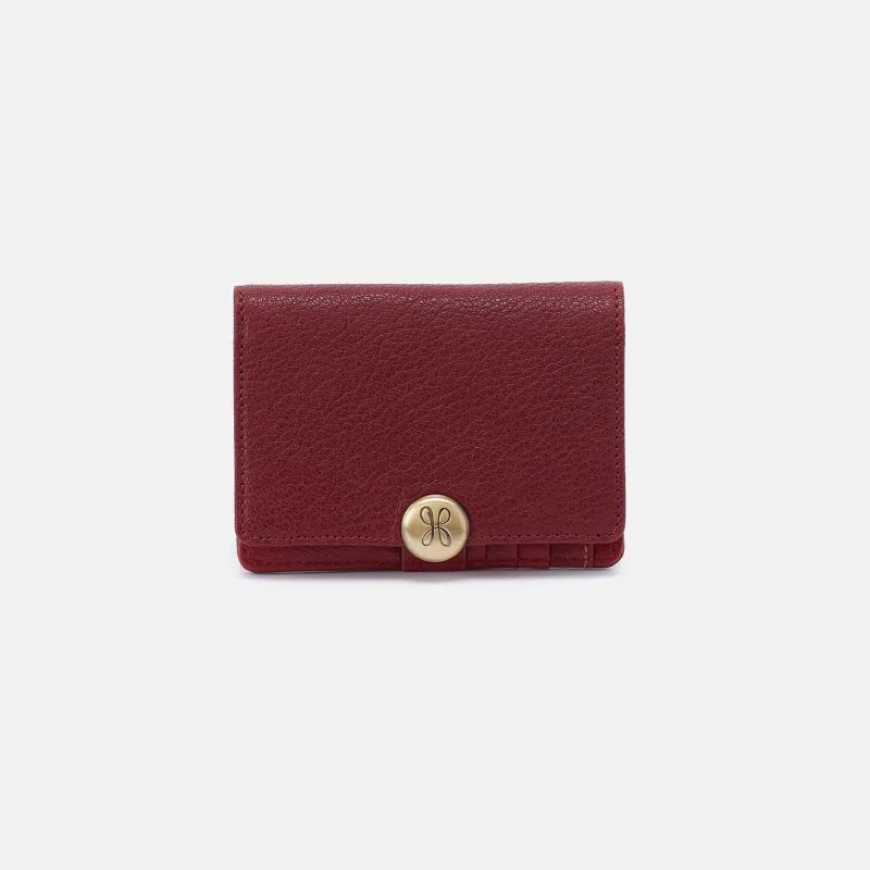 Hutton Small Wallet in Micrograin Leather - Red Dahlia sold by HOBO