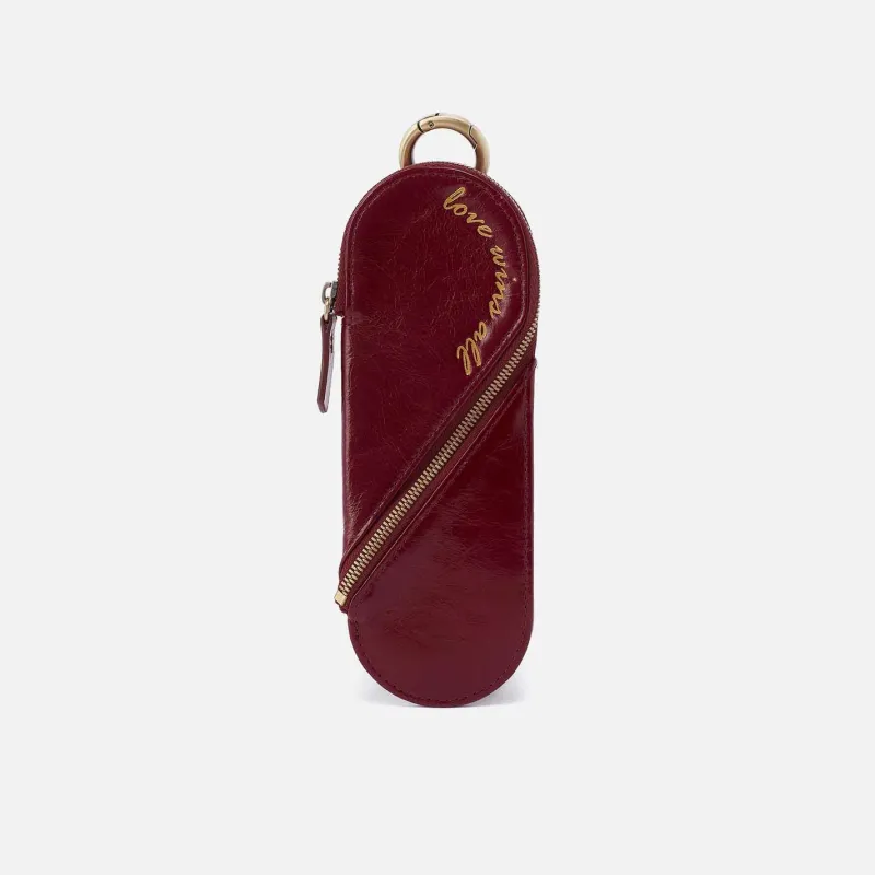 Heart Pencil Case in Polished Leather - Saddleberry sold by HOBO