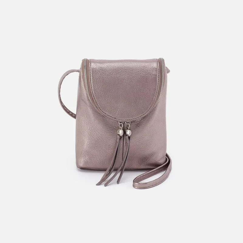 Fern Crossbody in Metallic Leather - Pewter Spur sold by HOBO
