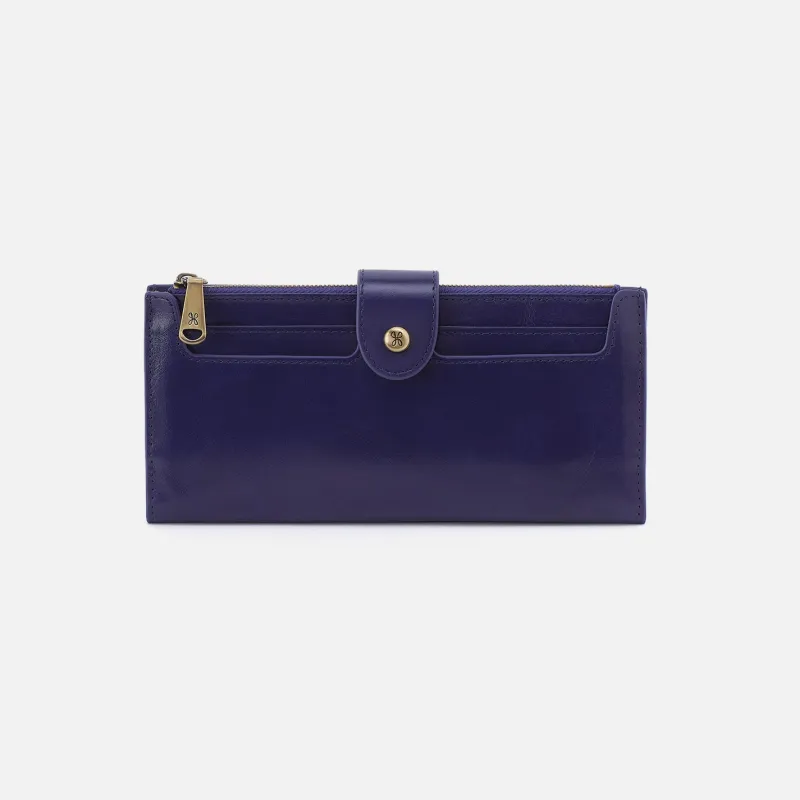 Dunn Continental Wallet in Polished Leather - Winter Violet sold by HOBO