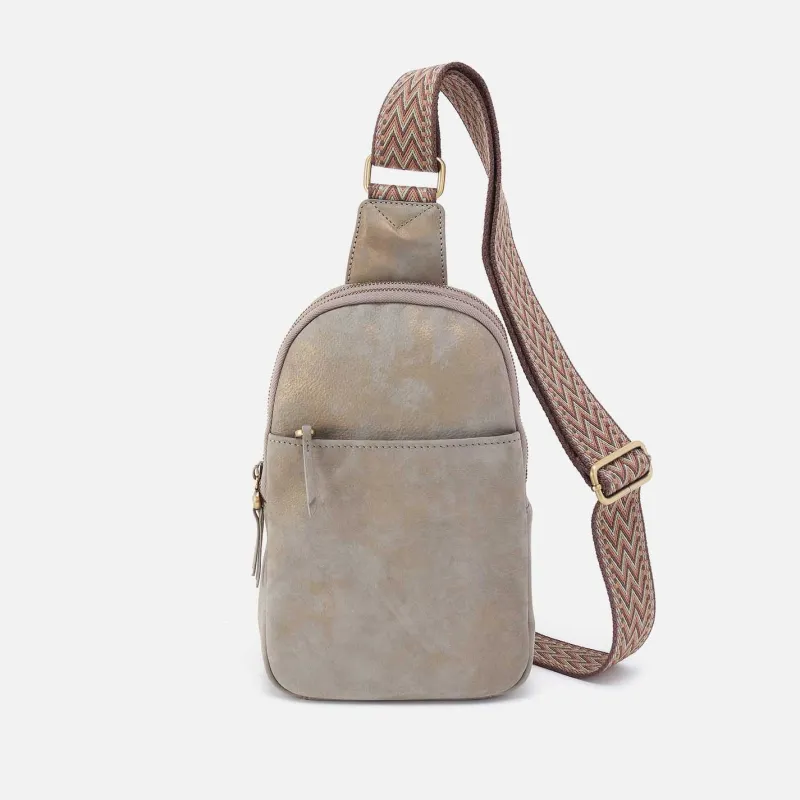 Cass Sling in Nubuck Leather - Golden Granite sold by HOBO