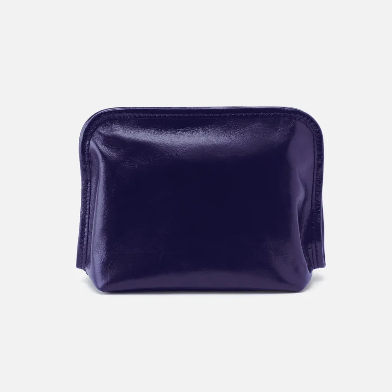 Beauty Cosmetic Pouch in Polished Leather - Winter Violet sold by HOBO