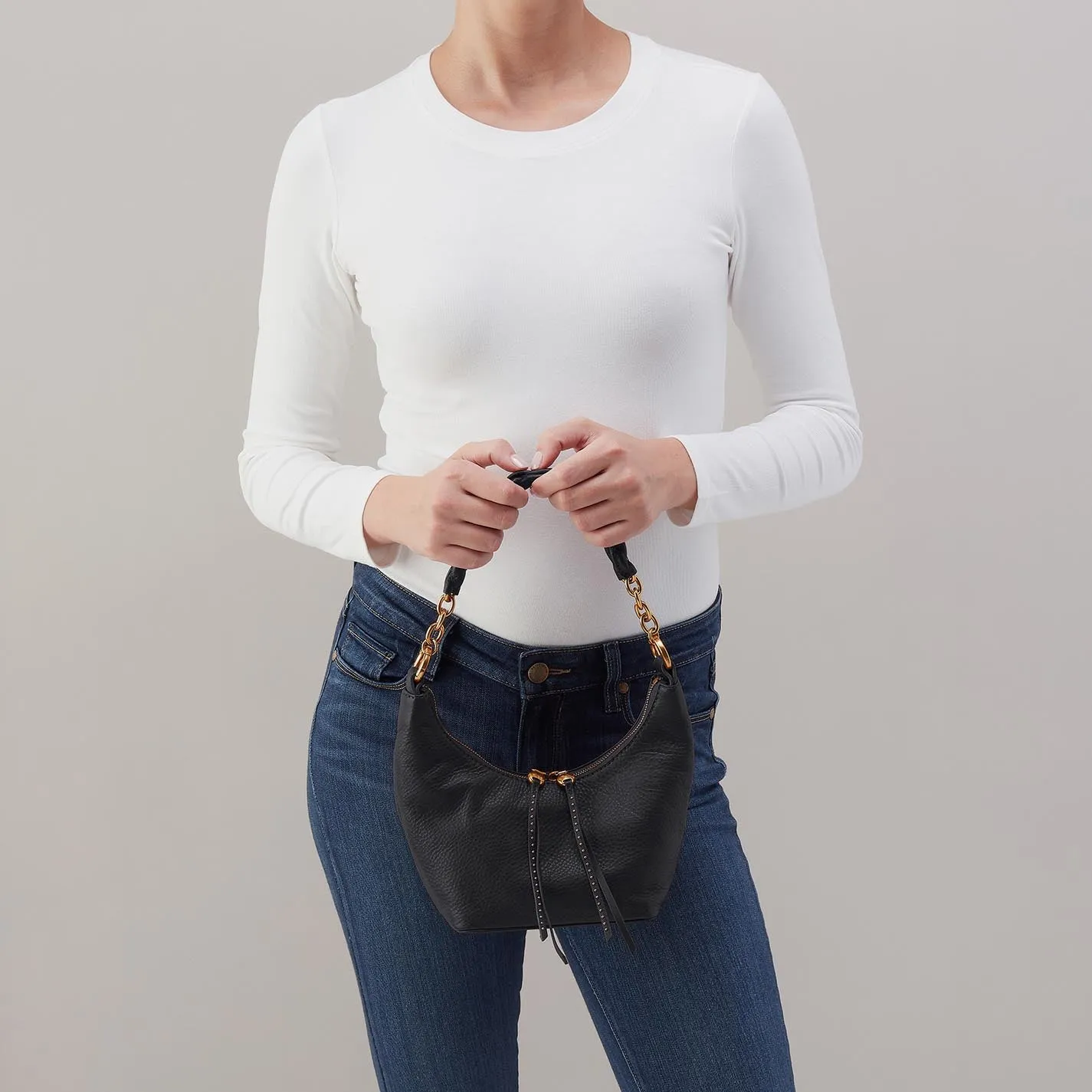 Astrid Small Crossbody in Pebbled Leather - Black sold by HOBO product image thumbnail 3