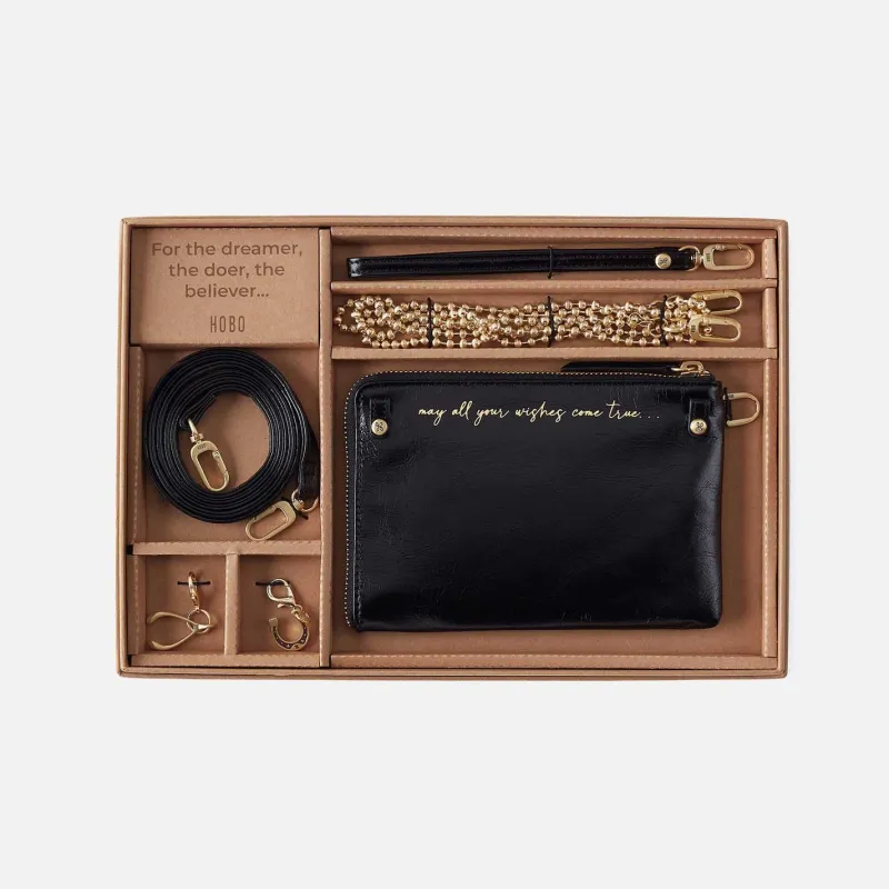 Wishes Gift Box in Polished Leather - Black sold by HOBO