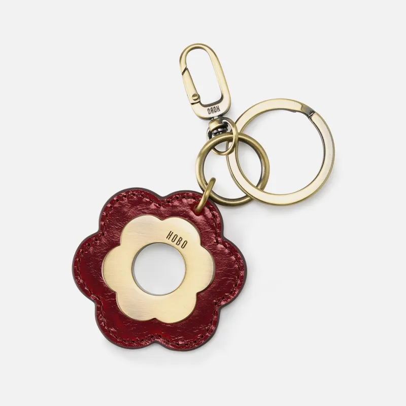 Daisy Keychain In Polished Leather - Saddleberry sold by HOBO