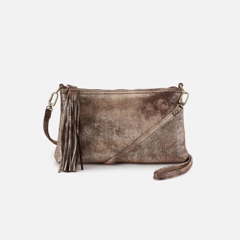 Darcy Crossbody in Metallic Leather - Cocoa Platinum sold by HOBO