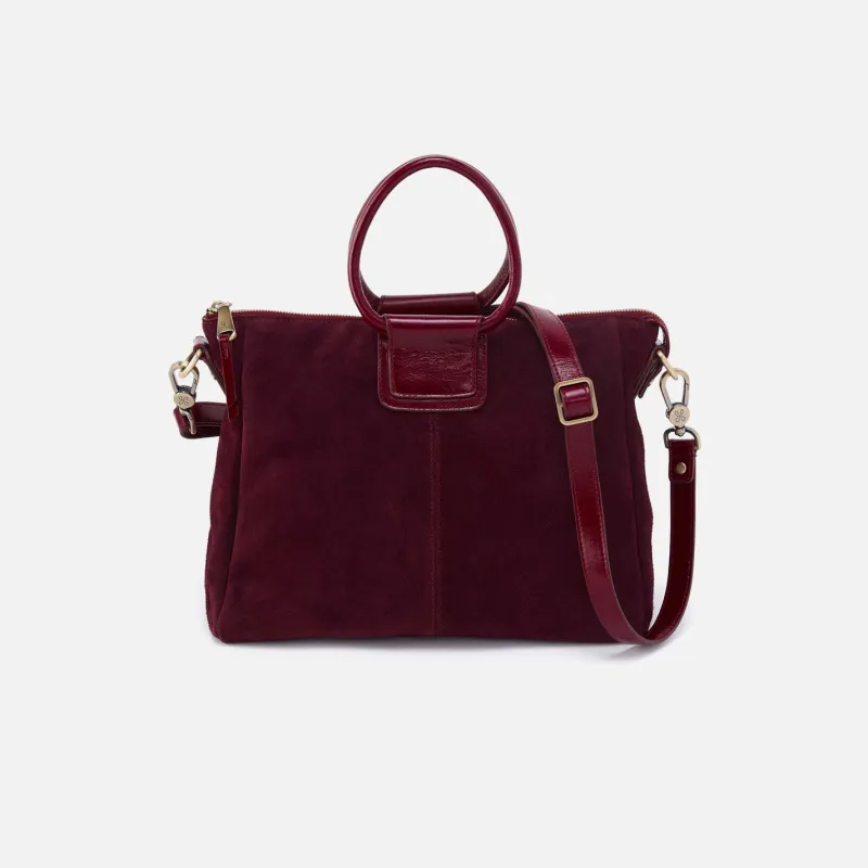 Sheila Medium Satchel in Suede Leather - Prairie Garnet sold by HOBO