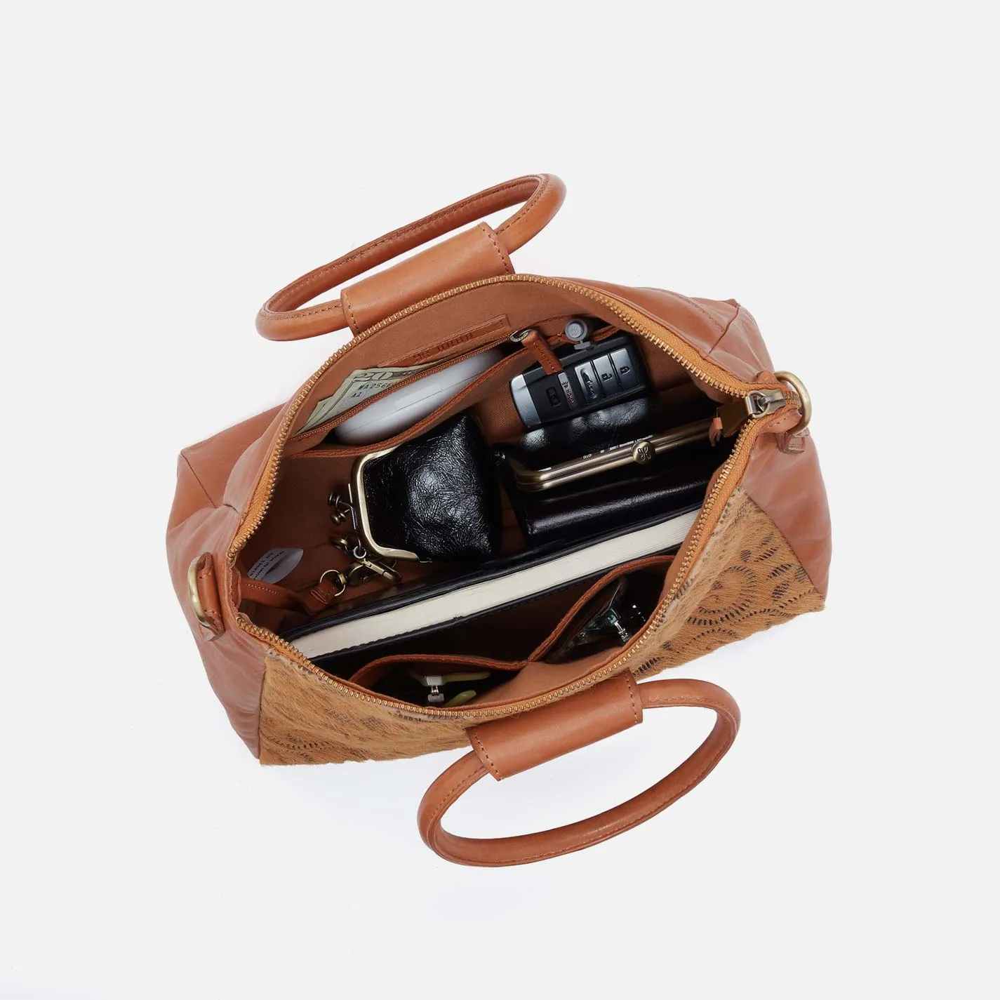 Sheila Medium Satchel in Hair-On Leather - Harvest Wheat Hair-On sold by HOBO product image thumbnail 4