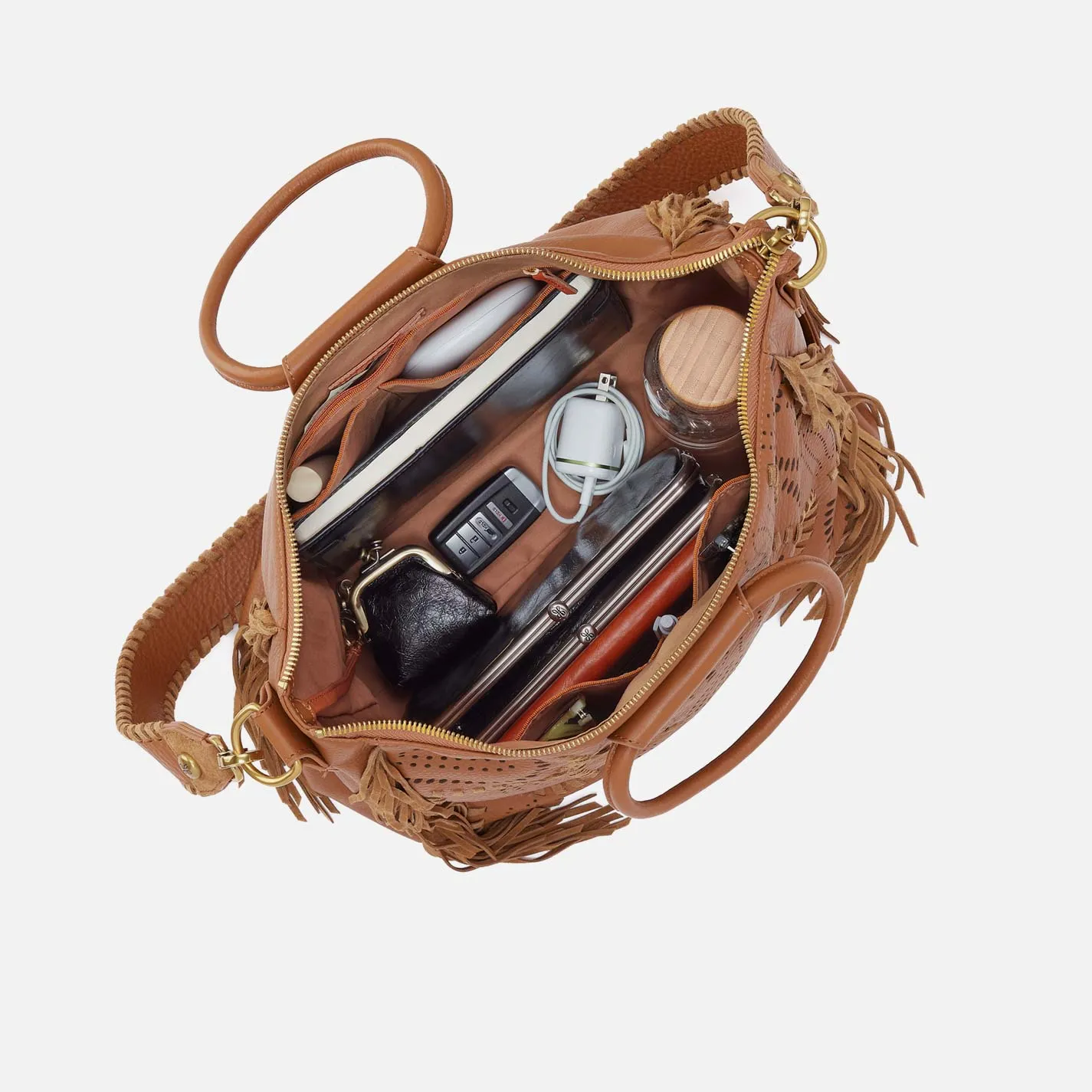 Sheila Large Satchel in Pebbled Leather - Warm Honey sold by HOBO product image thumbnail 4