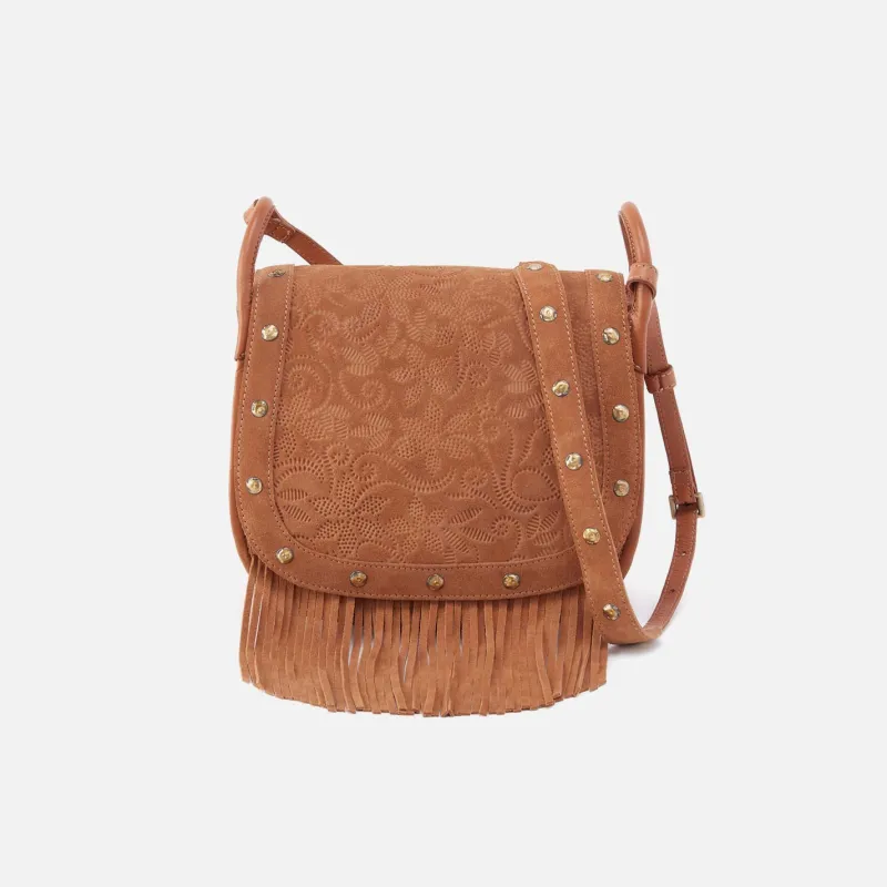 Kiva Large Crossbody in Suede Leather - Barley sold by HOBO