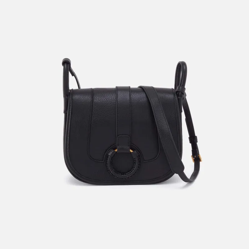 Kiva Large Crossbody in Pebbled Leather - Black sold by HOBO