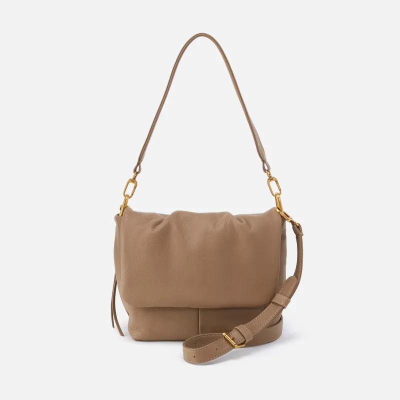 Harley Convertible Shoulder Bag in Pebbled Leather - Cedar Sagebrush made by HOBO