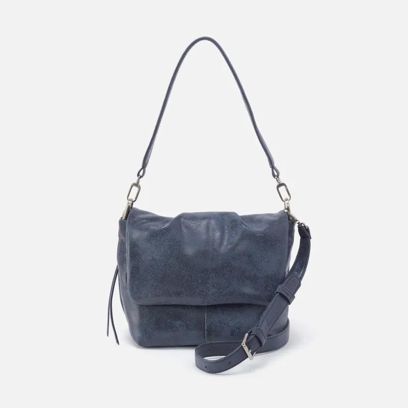 Harley Convertible Shoulder Bag in Buffed Leather - Indigo Sky made by HOBO