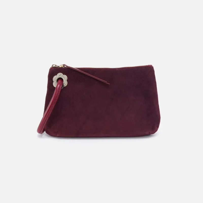 Daisy Daze Large Wristlet in Suede Leather - Prairie Garnet sold by HOBO