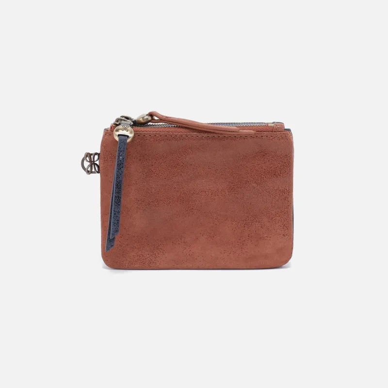 Double Zip Coin Pouch in Buffed Leather - Burnished Saddle sold by HOBO