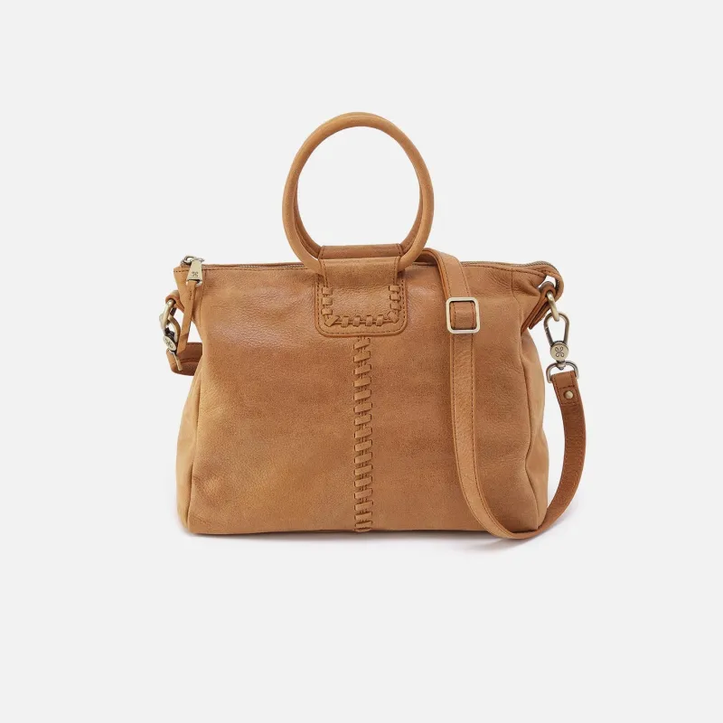 Sheila Medium Satchel In Buffed Leather - Whiskey sold by HOBO