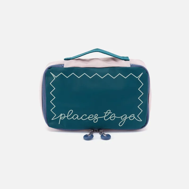 SET TO GO Packing Cube Small in CaRefiber recycled nylon - Teal sold by HOBO