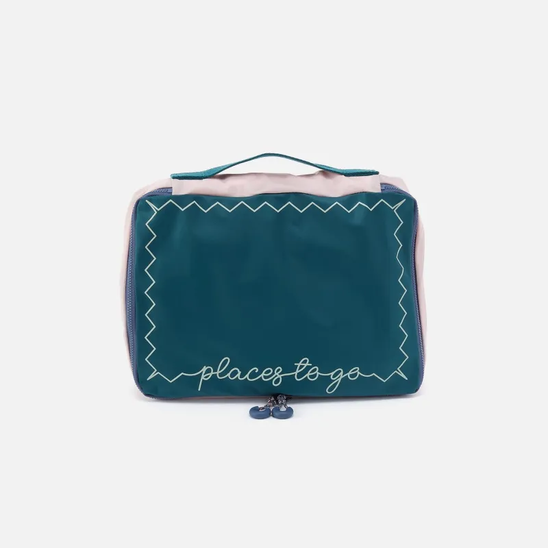 SET TO GO Packing Cube Medium in CaRefiber recycled nylon - Teal sold by HOBO