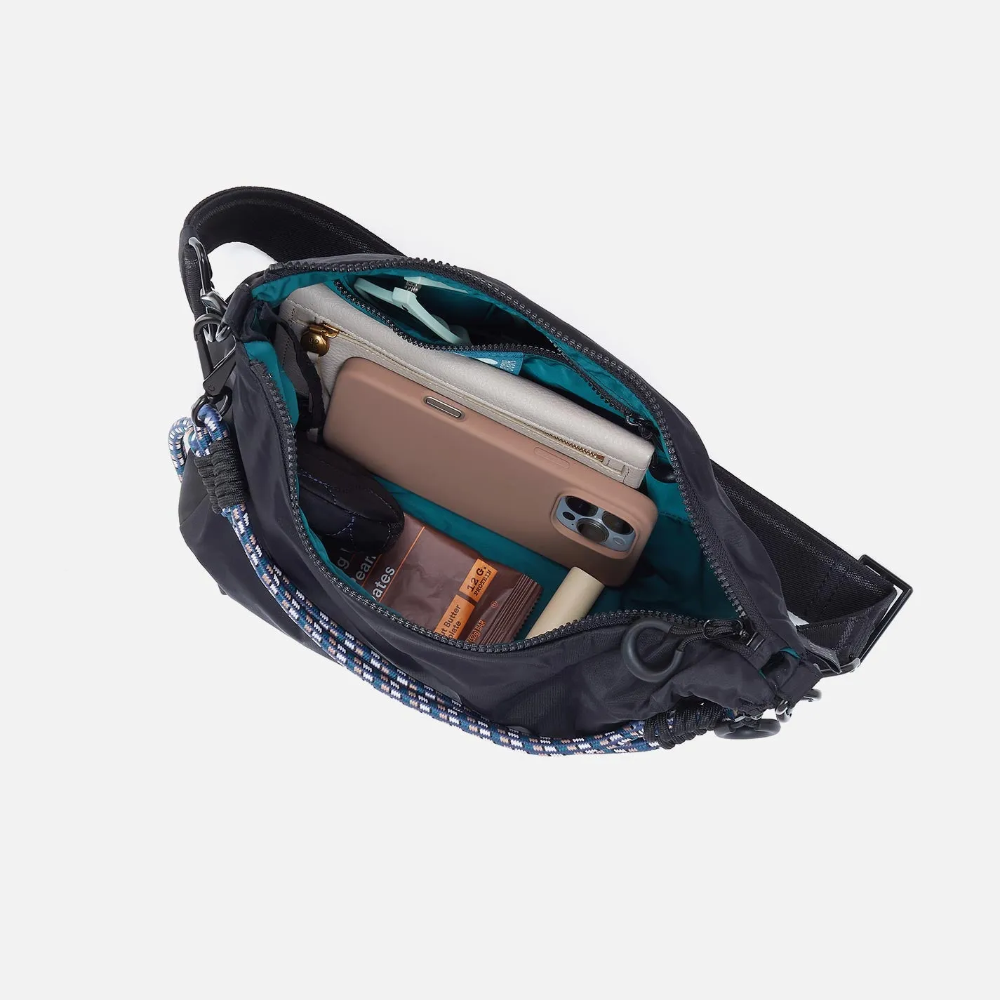 GO FOR IT Sling Crossbody in CaRefiber recycled nylon - Jet sold by HOBO product image thumbnail 2