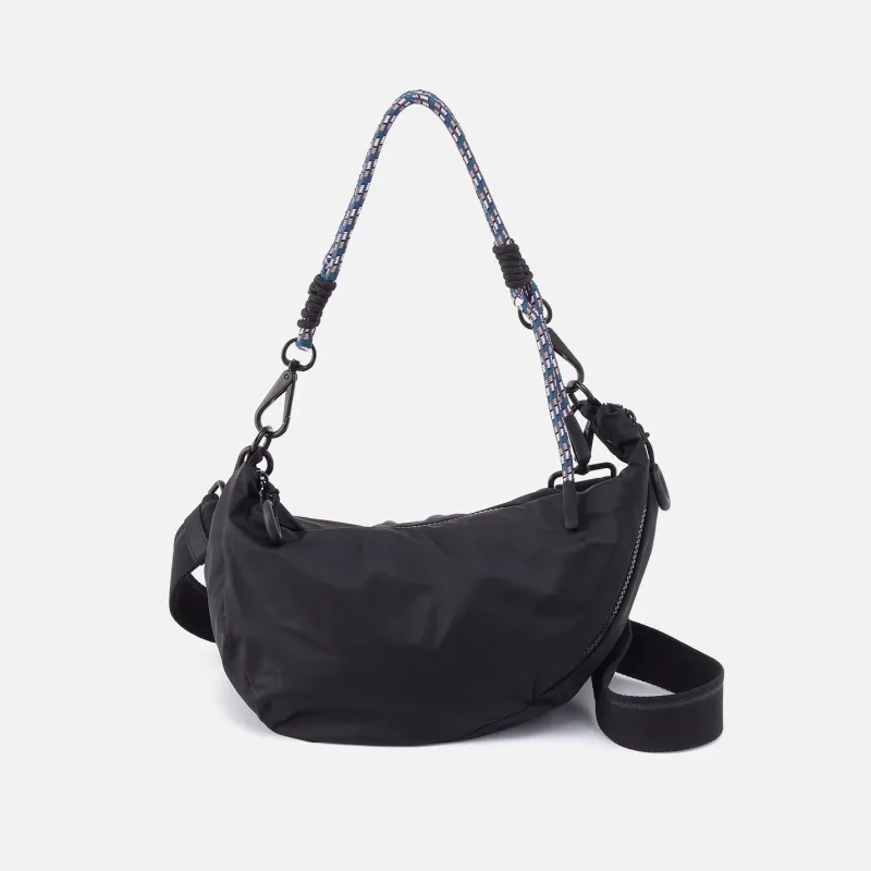 GO FOR IT Sling Crossbody in CaRefiber recycled nylon - Jet sold by HOBO