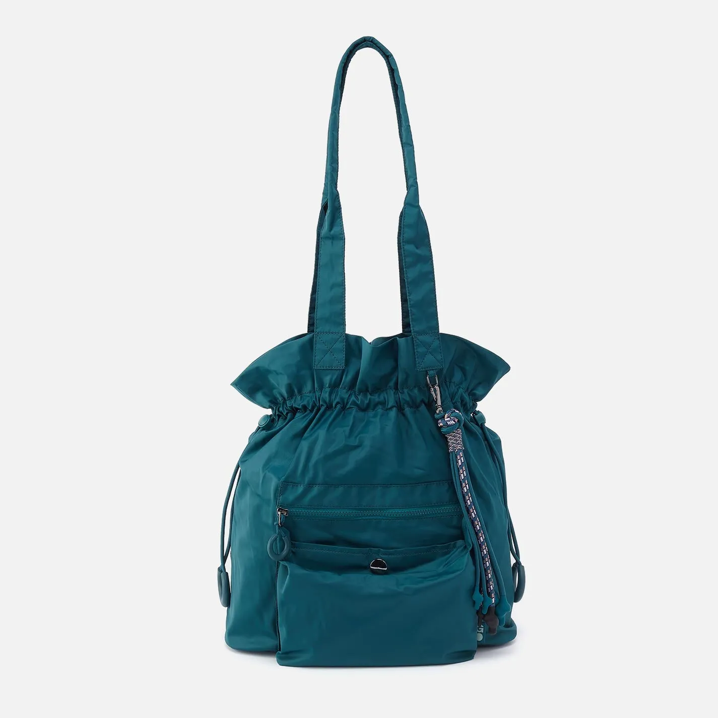 EASY DRAW Tote in CaRefiber recycled nylon - Teal sold by HOBO
