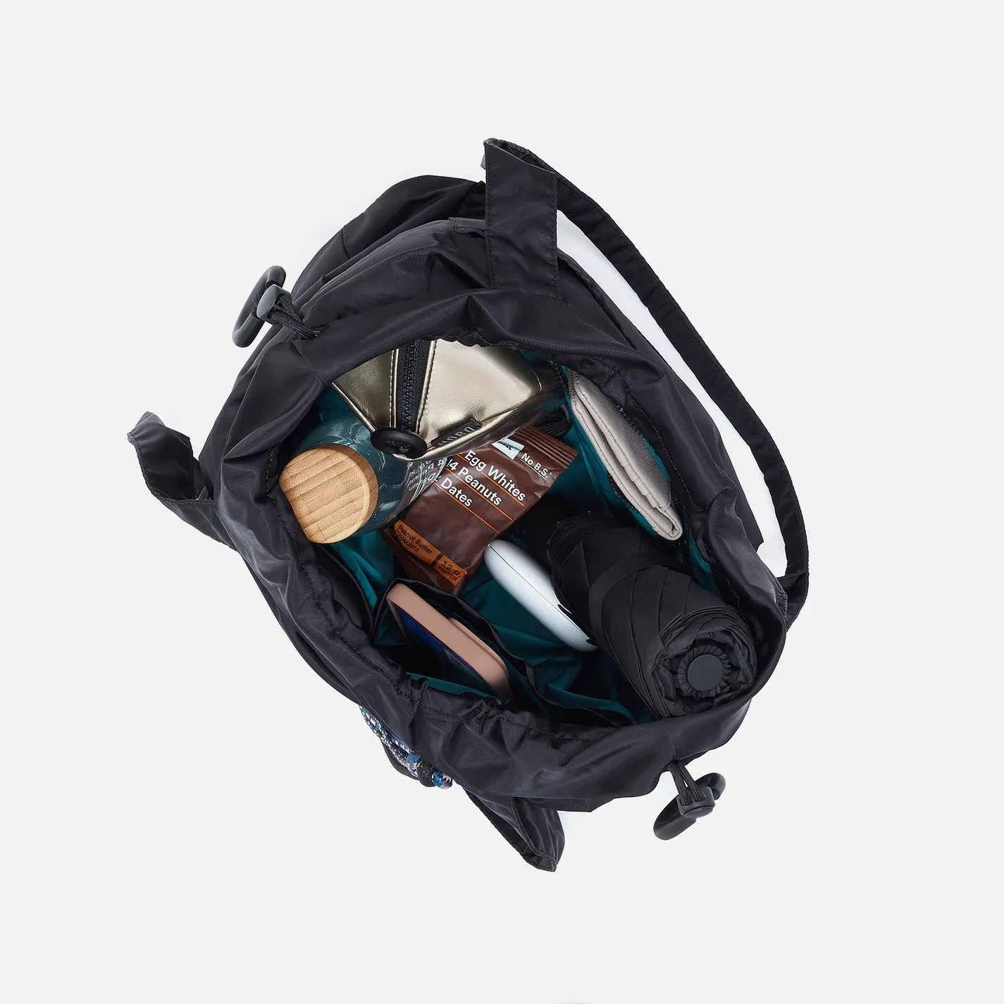 EASY DRAW Tote in CaRefiber recycled nylon - Teal sold by HOBO product image thumbnail 3